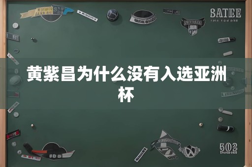 黄紫昌为什么没有入选亚洲杯