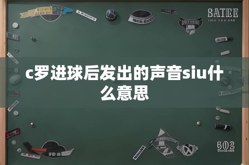 c罗进球后发出的声音siu什么意思