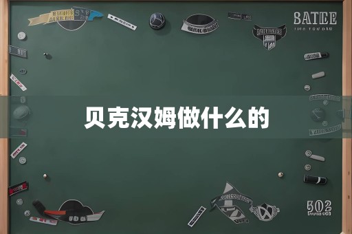 贝克汉姆做什么的