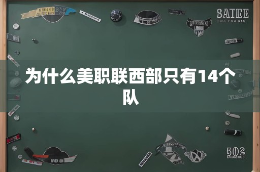 为什么美职联西部只有14个队