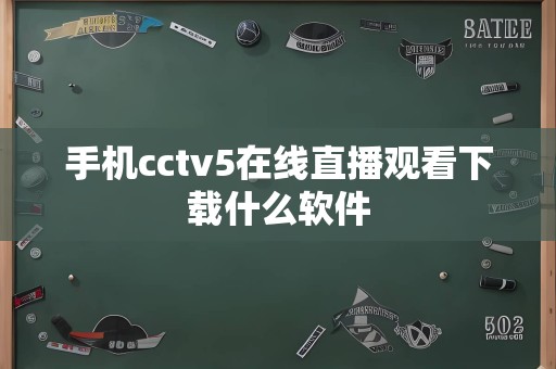 手机cctv5在线直播观看下载什么软件