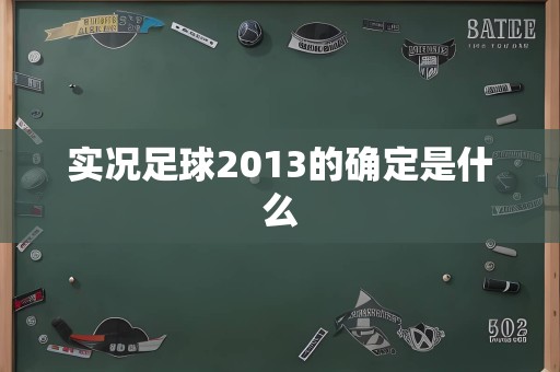 实况足球2013的确定是什么