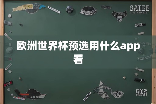 欧洲世界杯预选用什么app看