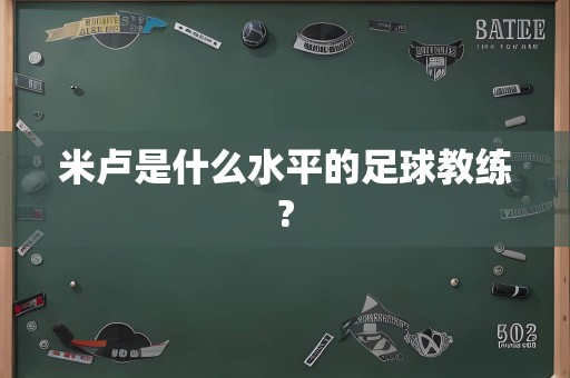 米卢是什么水平的足球教练?