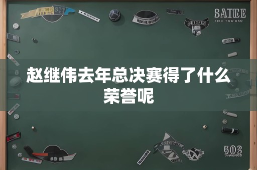 赵继伟去年总决赛得了什么荣誉呢