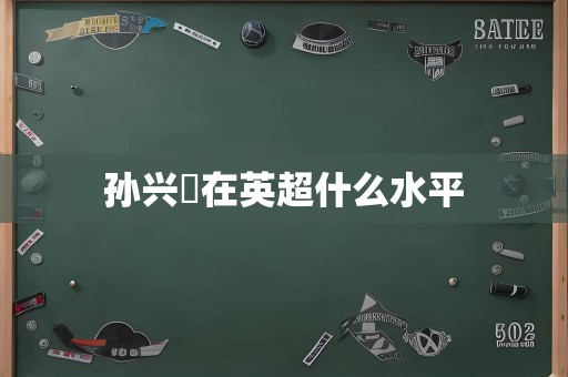 孙兴慜在英超什么水平