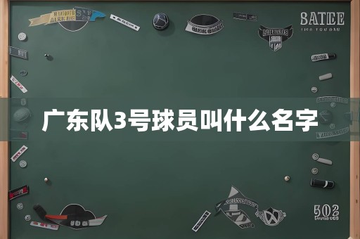 广东队3号球员叫什么名字