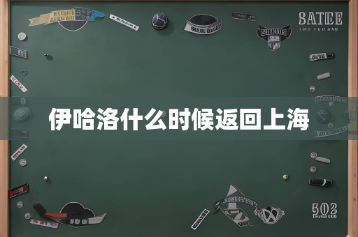 伊哈洛什么时候返回上海