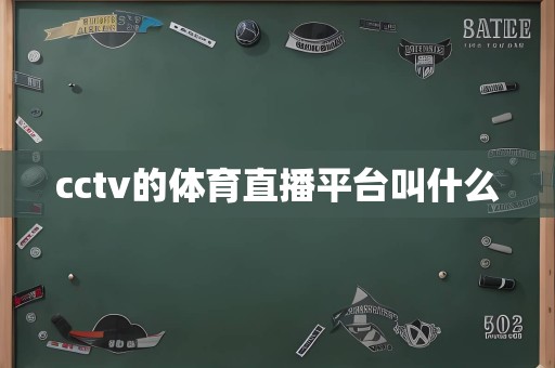 cctv的体育直播平台叫什么