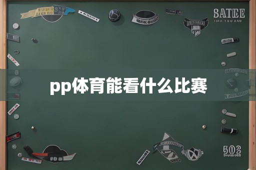 pp体育能看什么比赛