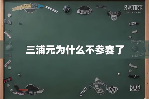 三浦元为什么不参赛了