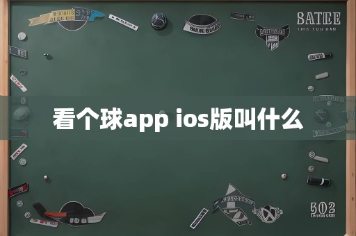 看个球app ios版叫什么