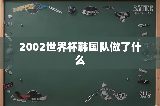 2002世界杯韩国队做了什么