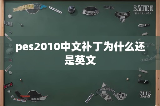 pes2010中文补丁为什么还是英文