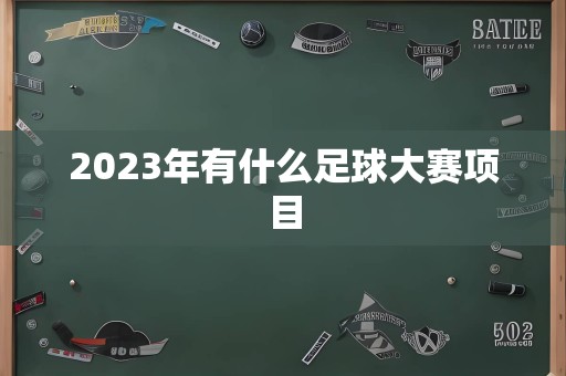 2023年有什么足球大赛项目