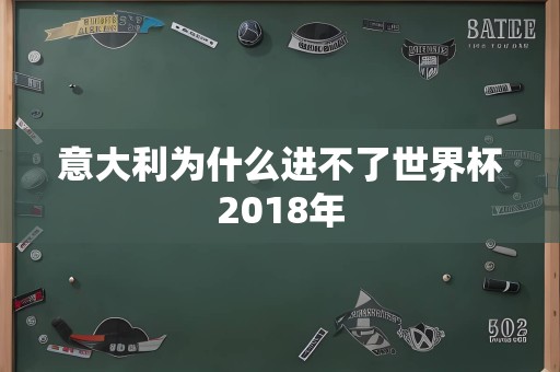 意大利为什么进不了世界杯2018年