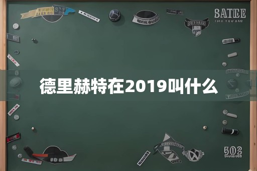 德里赫特在2019叫什么