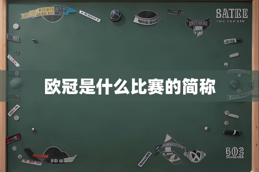 欧冠是什么比赛的简称