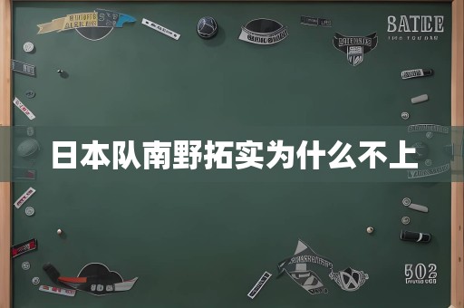 日本队南野拓实为什么不上