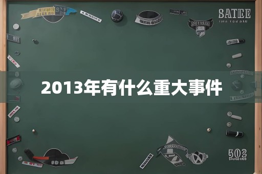 2013年有什么重大事件