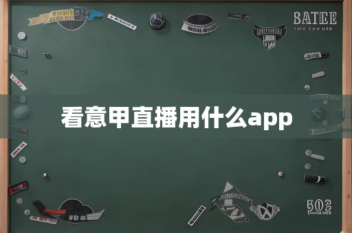 看意甲直播用什么app