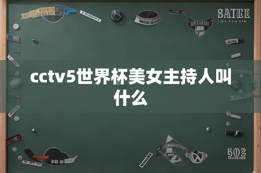 cctv5世界杯美女主持人叫什么