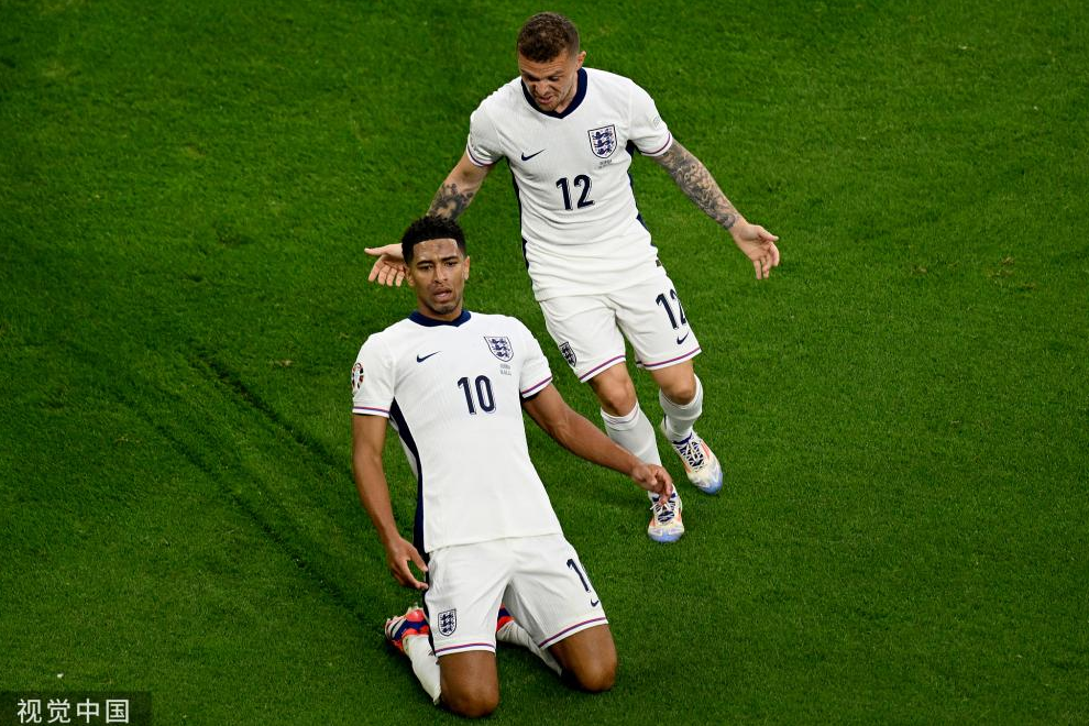 欧洲杯-英格兰1-0塞尔维亚 萨卡助攻贝林厄姆破门