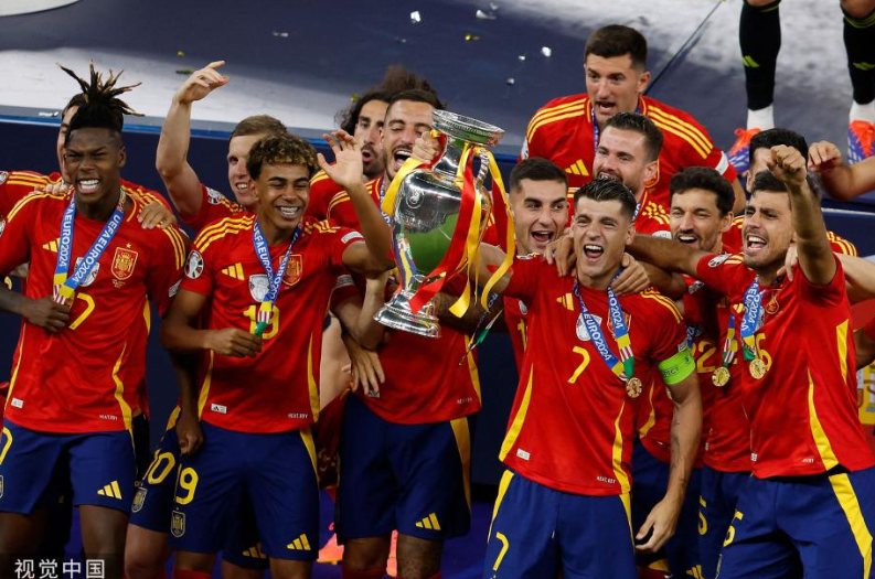 欧洲杯-西班牙2-1绝杀英格兰，勇夺第四座欧洲杯冠军！