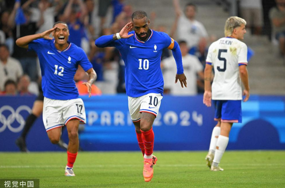 奥运会-法国国奥3-0美国国奥，拉卡泽特、奥利塞远射破门，巴代头槌