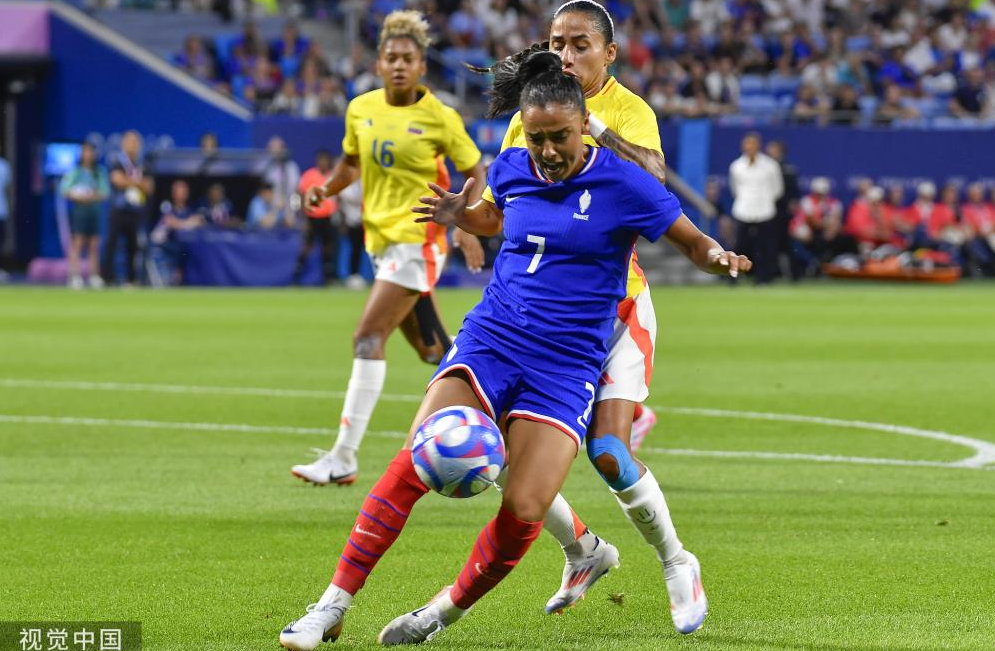 奥运会-法国女足3-2哥伦比亚女足，卡托托梅开二度，达利破门